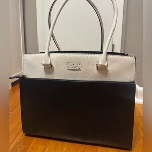 Black & White Large Leather Kate spade tote